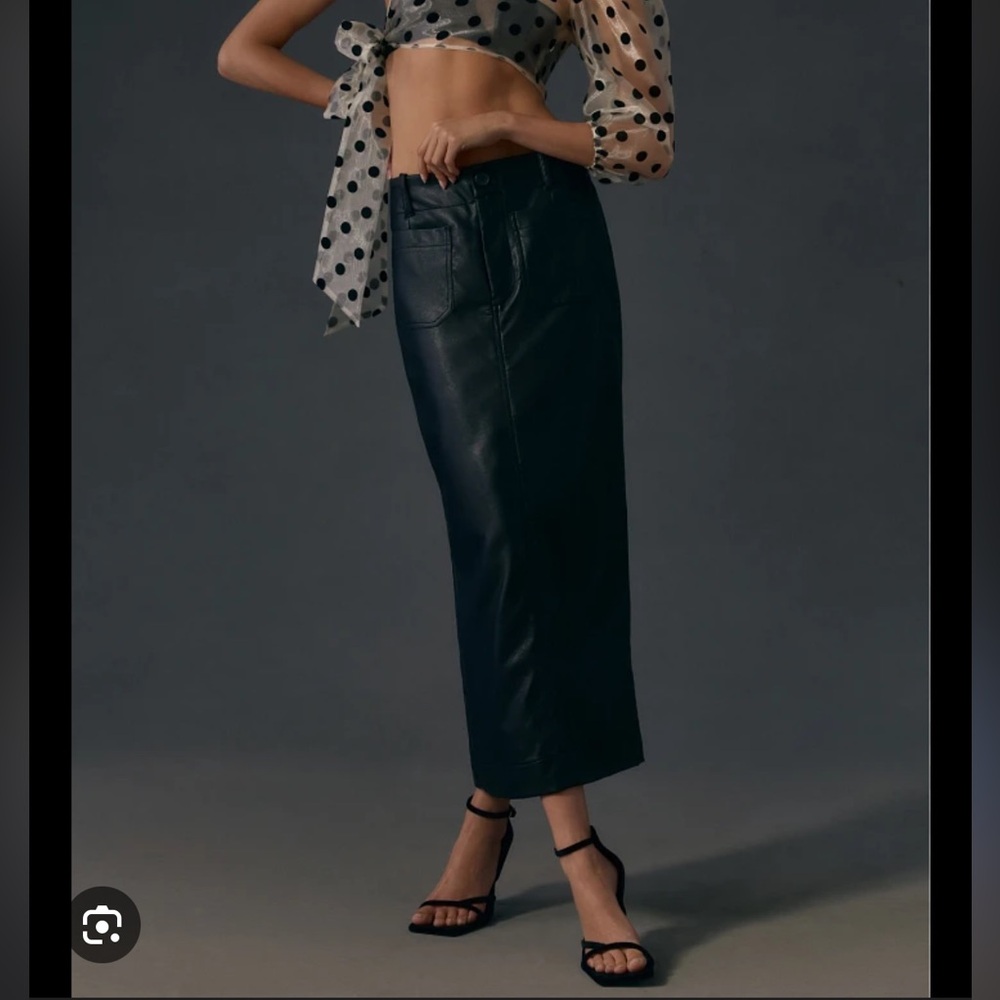Anthropologie Colette Faux Leather Maxi Skirt